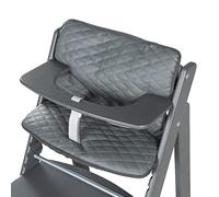 roba Coussin Chaise Haute Sit Up Luxe - Coussin d'Assise et de Dossier en 2 Parties pour Chaises Hautes de la Série Sit Up Flex - Réducteur de Siège Imperméable - Design Graphite matelassé