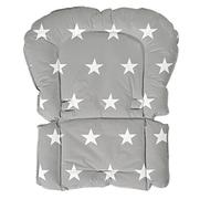 roba Coussin de Chaise Haute Little Stars - Imperméable et sans Phtalates - Réducteur de Siège Confortable - dès 6 Mois - Imprimé Étoiles Blanches - Gris