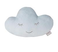 roba Coussin Décoratif pour Chambre d'Enfant en Forme de Nuage roba Style - 32 x 19 cm - Oreiller Bébé en Peluche - Visage Souriant Brodé - Bleu Clair