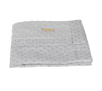 roba Couverture Bébé Bio "Lil Planet" 80x80 cm - Certifié GOTS et OEKO-TEX - Double Face - Mini Pompons et Motif Pois - Gris Argenté