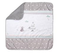 Roba Couverture bébé Indibär Ultra-douce 80x80 cm – face polaire / 100% coton – motif ours et nuages
