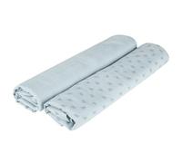 roba Couverture d'Allaitement "Lil Planet" - 120x120 - Coton Bio Certifié OEKO TEX et GOTS - 2 pièces - Bleu Clair