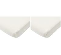 roba Drap Housse Bébé Safe Asleep® pour Lit 60 x 120 cm à 70 x 140 cm - Jersey Extensible - 100% Coton Bio - Certifié Oeko-TEX® et GOTS - Blanc Canadien (Lot de 2)