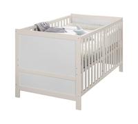 Lit Bébé Évolutif ROBA EASY SLEEP 70 x 140 cm + Matelas Roulé + Kit de Transformation - Réglable en Hauteur - Gris Clair