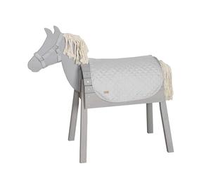 roba Ensemble d’accessoires pour cheval à bascule d’extérieur roba Style - couverture et licol pour cheval de voltige - accessoires pour enfants à partir de 3 ans - microfibre facile à nettoyer - gris