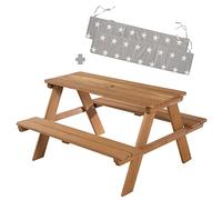roba Ensemble de sièges d’extérieur pour Enfants Outdoor+ avec Coussins d’Assise - “Picknick for 4” - Salon de Jardin en Bois Massif résistant aux intempéries - 4 Places - Teck
