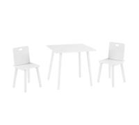ROBA Ensemble Table + 2 Chaises pour Enfants - Set de Sièges - 3 Pièces - Pieds en Bois Massif Laqué Blanc