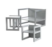 roba Ensemble Table et 2 Chaises Enfant - Réversible sur 3 Hauteurs - Style campagne - Gris