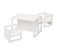 roba Ensemble Table et 2 Chaises Enfant - Réversible sur 3 Hauteurs - Style campagne - Blanc