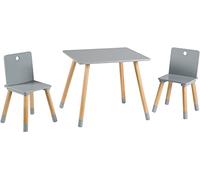 ROBA Ensemble Table + 2 Chaises Enfants en Bois Laqué Gris - 3 Pièces - Pieds en Bois Massif gris TU