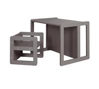 roba Ensemble Table et Chaise Réversibles pour Enfants - 3 Hauteurs d'Assise - Table Convertible en Banc - 9 Mois à 10 Ans - Bois Laqué Anthracite