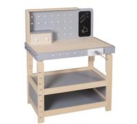 Roba Établi Enfant En Bois À Hauteur Réglable + 27 Pièces De Bricolage - Gris Et Blanc