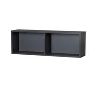 roba Étagère Murale pour Chambre Enfant - 90 cm - 2 Niches - Bibliothèque Murale - Boite de Rangement à 2 Compartiments - Étagère Décorative en Bois - Anthracite
