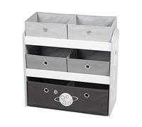 Étagère de Rangement pour Jouets - ROBA - Rakete - Gris - Bébé - Enfant - Meuble de rangement pour jouets