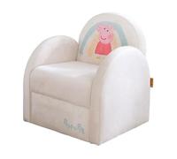 Roba Fauteuil club Peppa Pig – Velours, assise confortable, accoudoirs – Beige 50x44x45 cm