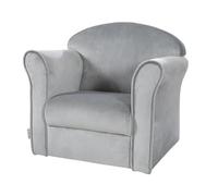 ROBA Fauteuil Bébé en Velours Lil Sofa - Fauteuil Club pour Enfant - Assise Confortable - avec Accoudoirs - Gris gris TU