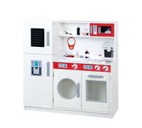Roba Grande Cuisine Enfant En Bois + Accessoires Variés - Blanc/Rouge