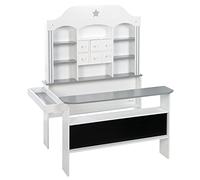 roba Grande Marchande Enfant en Bois 'Candy Shop' - Épicerie à Étagères et 6 Tiroirs Stand avec 2 Comptoirs - À Partir de 3 Ans - Blanc/Gris