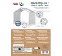 roba Housse pour lits maison Montessori 70 x 140 cm - accessoire assorti pour transformer le lit en lit à baldaquin - avec 3 poches de rangement et fenêtre de toit - gris clair