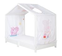 roba Housse pour lits maison Montessori 70 x 140 cm au design Peppa Pig - accessoire assorti pour transformer le lit en lit à baldaquin - avec 3 poches de rangement et fenêtre de toit