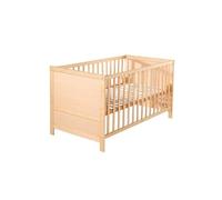 Lit Bébé Évolutif 70x140 - ROBA - Réglable en Hauteur - 3 Barreaux Amovibles - Coins de Transformation Inclus - Bois Naturel