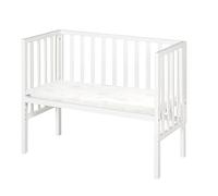 ROBA Berceau Cododo 2en1 Réglable ""safe asleep®"" 90 x 45 cm + Matelas + Barrière en Maille - Bois Laqué Blanc