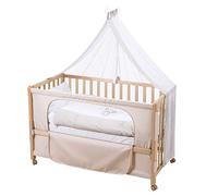 roba Lit d'allaitement 60x120cm "Lovely Bear" - bois naturel - fixation au lit parental possible - avec équipement textile