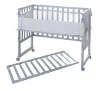 roba Lit et Berceau Cododo 'roba Style' 3 en 1 avec Barrière, Matelas et Bordure en Maille - Réglable en Hauteur pour Lit Parental - Barrières Latérales Amovibles - Dès la Naissance - Bois Gris