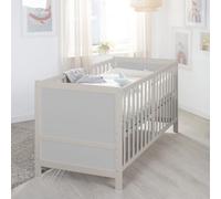 roba Lit Évolutif 70 x 140 cm Easy Sleep - Convertible en Canapé ou Lit Enfant - Jusqu'à 7 Ans - Hauteur Réglable - Coins de Conversion Inclus - 3 Barreaux Amovibles - Naturel/Gris