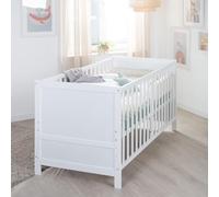Lit Bébé Évolutif 70 X 140 Roba Easy Sleep - Coins De Transformation Inclus - Bois Laqué Blanc Blanc