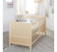 roba Lit Évolutif 70 x 140 cm Easy Sleep - Convertible en Canapé ou Lit Enfant - Jusqu'à 7 Ans - Hauteur Réglable - Coins de Conversion Inclus - 3 Barreaux Amovibles - Naturel