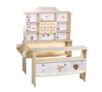 ROBA Marchande en Bois Café & Shop + Accessoires - Jouet d'Imitation - Naturel - À Partir de 3 Ans