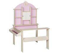 roba Marchande Enfant en Bois avec Horloge - Épicerie à Étagères et 2 Portes Coulissantes Blanches - Rose/Naturel, ohne Zubehör