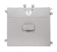 roba matelas à langer de sécurité "roba style" avec ceinture de maintien et languettes 85x75 cm, avec visage d'ours "Sammy", gris