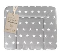 roba Matelas à Langer Imperméable 85 x 75 cm Little Stars - Bords Rehaussés - pour Table à Langer - Indéchirable et Sans Phtalate - Motif Étoiles Blanches sur Fond Gris