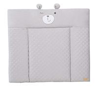 roba Matelas à Langer Imperméable 85 x 75 cm roba Style - Bords Rehaussés - pour Table à Langer - Sans Phtalate - Facile à Nettoyer - Gris / Visage d'Ours Sammy