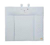 roba Matelas à Langer Imperméable 85 x 75 cm roba Style - Bords Rehaussés - pour Table à Langer - Sans Phtalate - Facile à Nettoyer - Bleu Clair / Visage d'Ours Benny