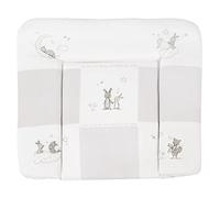 roba Matelas à Langer Nettoyable 85 x 75 cm Fox & Bunny - Bords Rehaussés - pour Table à Langer - Sans Phtalate - Motif Lapin et Renard - Blanc / Gris, 1 Unité (Lot de 1)
