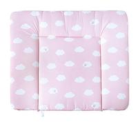 roba Matelas à Langer Nettoyable 85 x 75 cm Kleine Wolke rosa - Bords Rehaussés - pour Table à Langer - Sans Phtalate - Motif Nuage sur Fond Rose