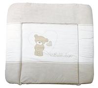 roba Matelas à Langer Nettoyable 85 x 75 cm Liebhabaer - Bords Rehaussés - pour Table à Langer - Sans Phtalate - Motif Ourson - Marron / Blanc
