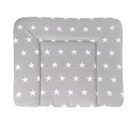 roba Matelas à Langer Nettoyable 85 x 75 cm Little Stars - Bords Rehaussés - pour Table à Langer - Sans Phtalate - Motif Étoiles Blanches sur Fond Gris