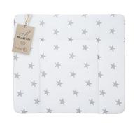Roba Matelas à langer Little Stars 85 x 75 cm – Blanc, étoiles grises – Bords rehaussés