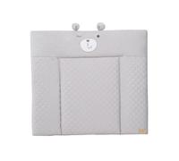 Roba Matelas à langer Roba Style 85x75cm – Imperméable, bords rehaussés – Gris Visage d'ours Sammy