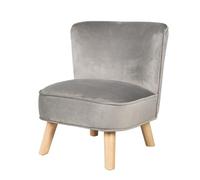 ROBA Fauteuil Enfant en Velours Lil Sofa - Style Scandinave - Pieds en Bois Massif - Gris gris TU