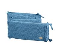 ROBA Nid de Bébé Seashells Oyster 170 cm - Coton Bio- Tour de Lit Certifié Oeko-Tex & OCS - Motif Pois à Aspect Relief - Bleu