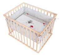 Playpen « Adam & Owl » 75 x 100 cm, avec insert de protection et castors, bois naturel
