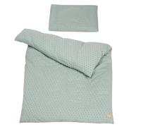 roba Parure de Lit Bébé Bio Lil Planet - 2 Pièces - Housse de Couette 100 x 135 cm + Taie d'Oreiller 40 x 60 cm - Coton Bio Certifié OEKO-TEX® et GOTS - Vert Givré