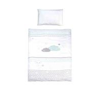 Roba Parure de lit bébé Happy Cloud – 2 pièces 100% coton 100x135 + 40x60 Nuages et étoiles