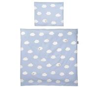 ROBA Parure de lit Bébé ""Kleine Wolke blau"" Coton - Housse de Couette 80x80 cm + Taie 40x35 cm