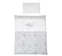 roba Parure de Lit Bébé Réversible Dream Big - 2 Pièces 100% Coton - Housse de Couette 100 x 135 cm + Taie d'Oreiller 40 x 60 cm - Motif Étoiles et Nuages